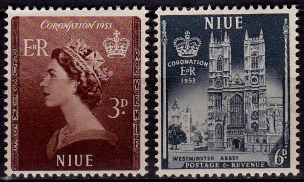 NIUE 1953, 25 May. CORONATION of QEII, set, MH, CV +/-R 35.00 view scans
