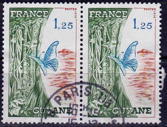 FRANCE 1976, 16 Oct. REGIONS OF FRANCE GUYANA, single pair, UH, CV +/-R 20.00 view scans
