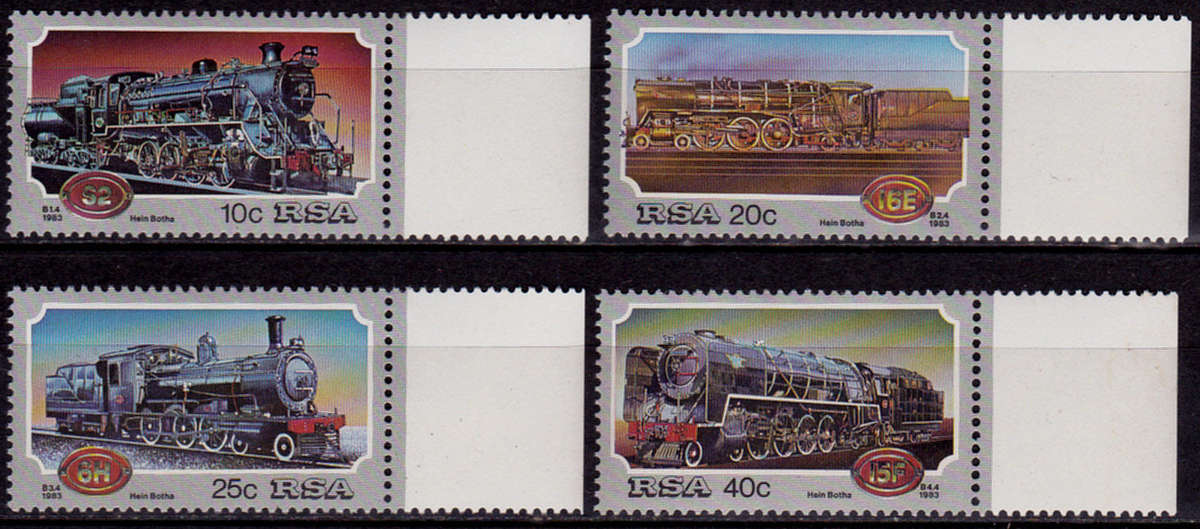 RSA 1983, 27 April. STEAM LOCOMOTIVES, set, MNH, CV R 10.00 view scans
