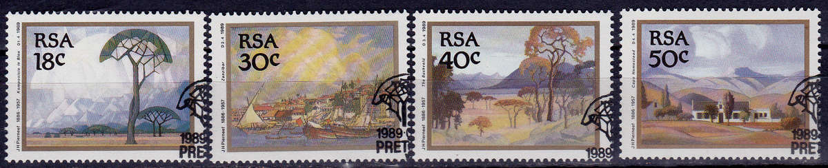 RSA 1989, 3 Aug. PAINTINGS by JACOB HENDRIK PIERNEEF, set, CTO, CV R ?? view scans