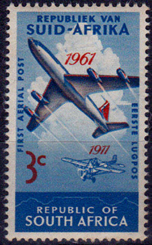 RSA 1961, 1 Dec. 50th ANNIV OF 1st SA FLIGHT, single, MNH, CV R 5.00 view scans