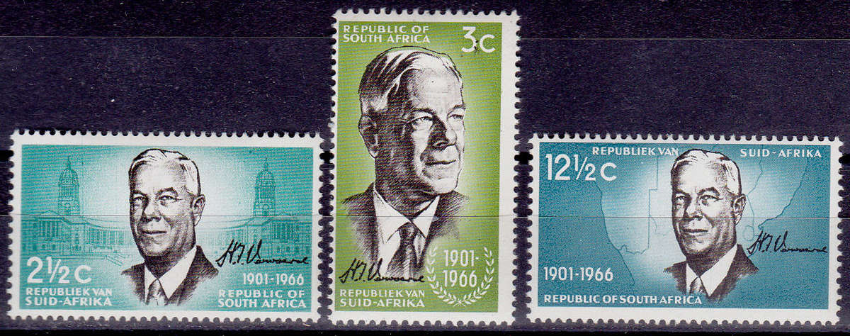 RSA 1966, 6 Dec. VERWOERD COMMEMORATION, set, MH, CV R 13.00 view scans