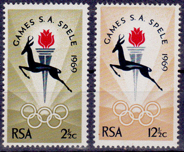 RSA 1969, 15 March. SA GAMES, BLOEMFONTEIN, set, MH, CV R 17.50 view scans