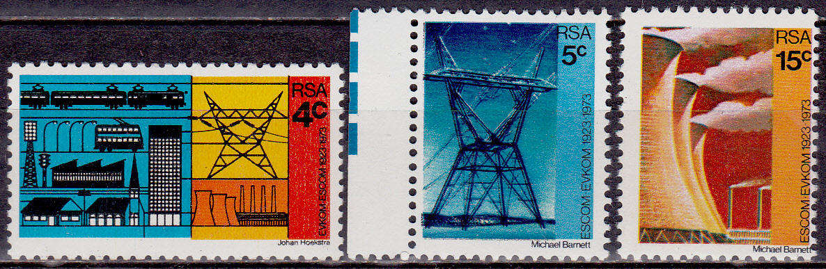 RSA 1973, 1 Feb. 50th ANNIV of ESCOM, set, MNH, CV R 32.00 view scans