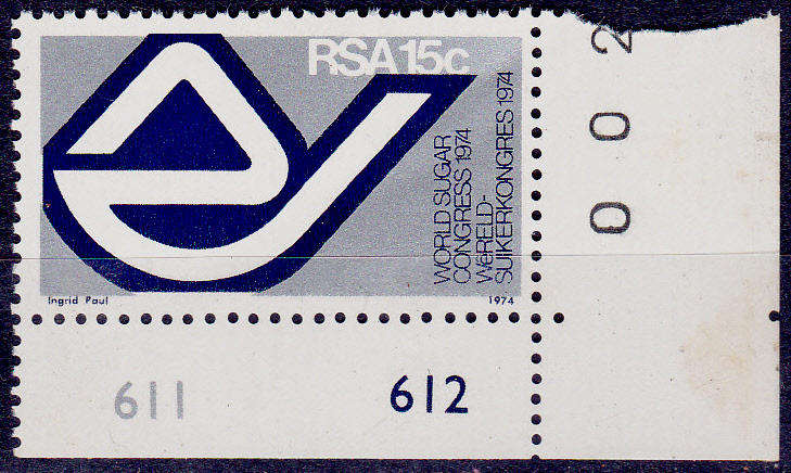 RSA 1974, 13 June. 15th WORLD SUGAR CONGRESS, DURBAN, single, MNH, CV R 6.00 view scans