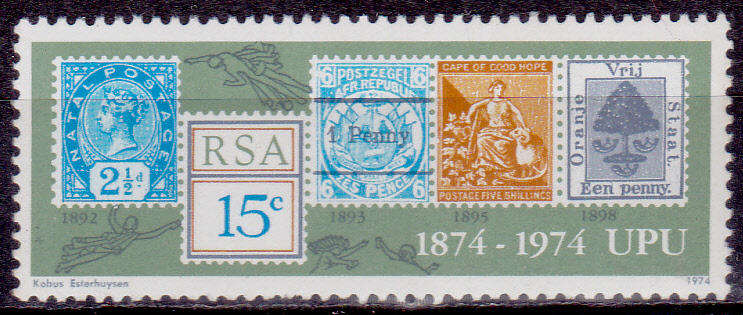 RSA 1974, 9 Oct. 100th ANNIV UPU, single, MNH, CV R 5.00 view scans