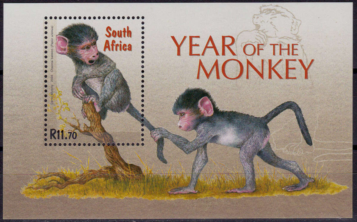 RSA, 2004. Monkey. Mini sheet