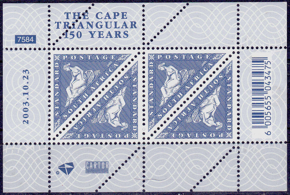 RSA, 2003. Cape triangular stamp. Mini sheet
