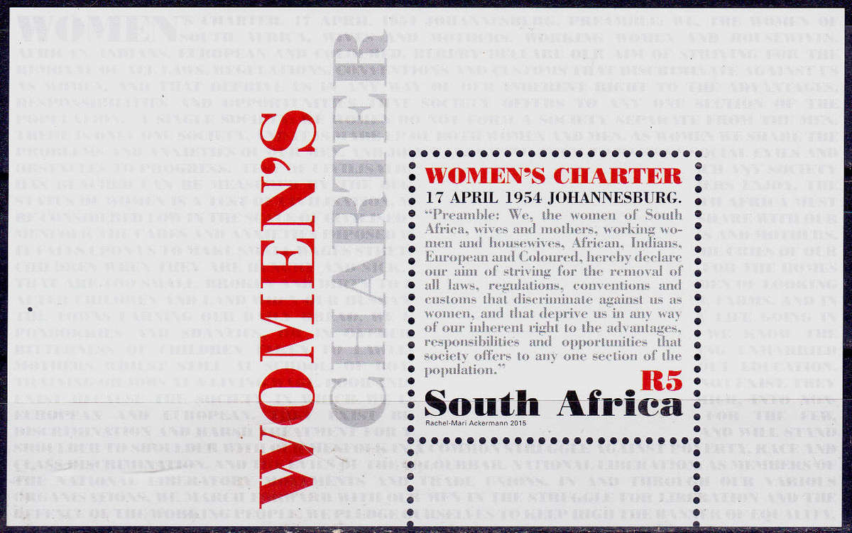 RSA, 2015. Womens charter. Mini sheet