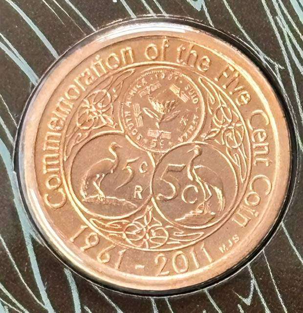 2012 South Africa Uncirculated Set - With Commemorative 5c Medallion