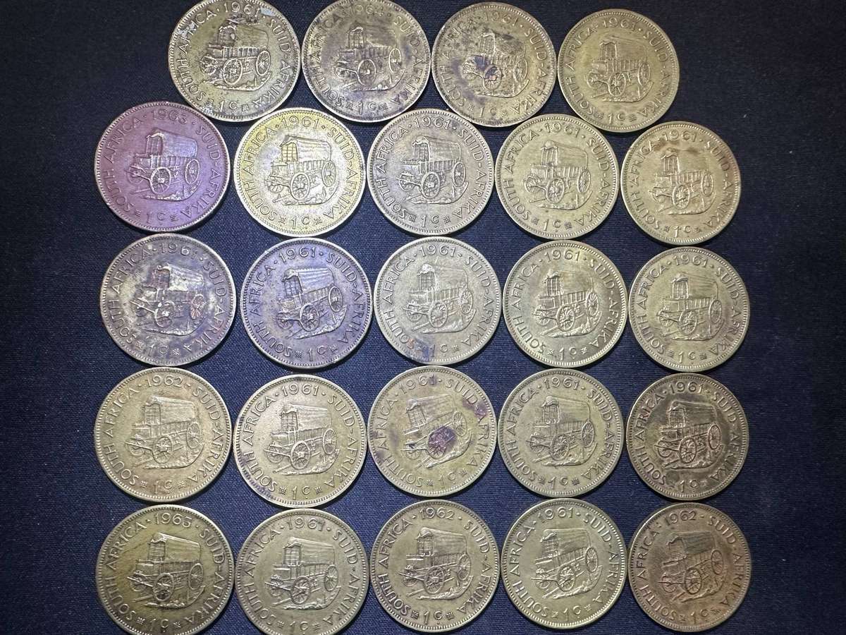 24 x 1c Coins ranging from 1961 to 1964