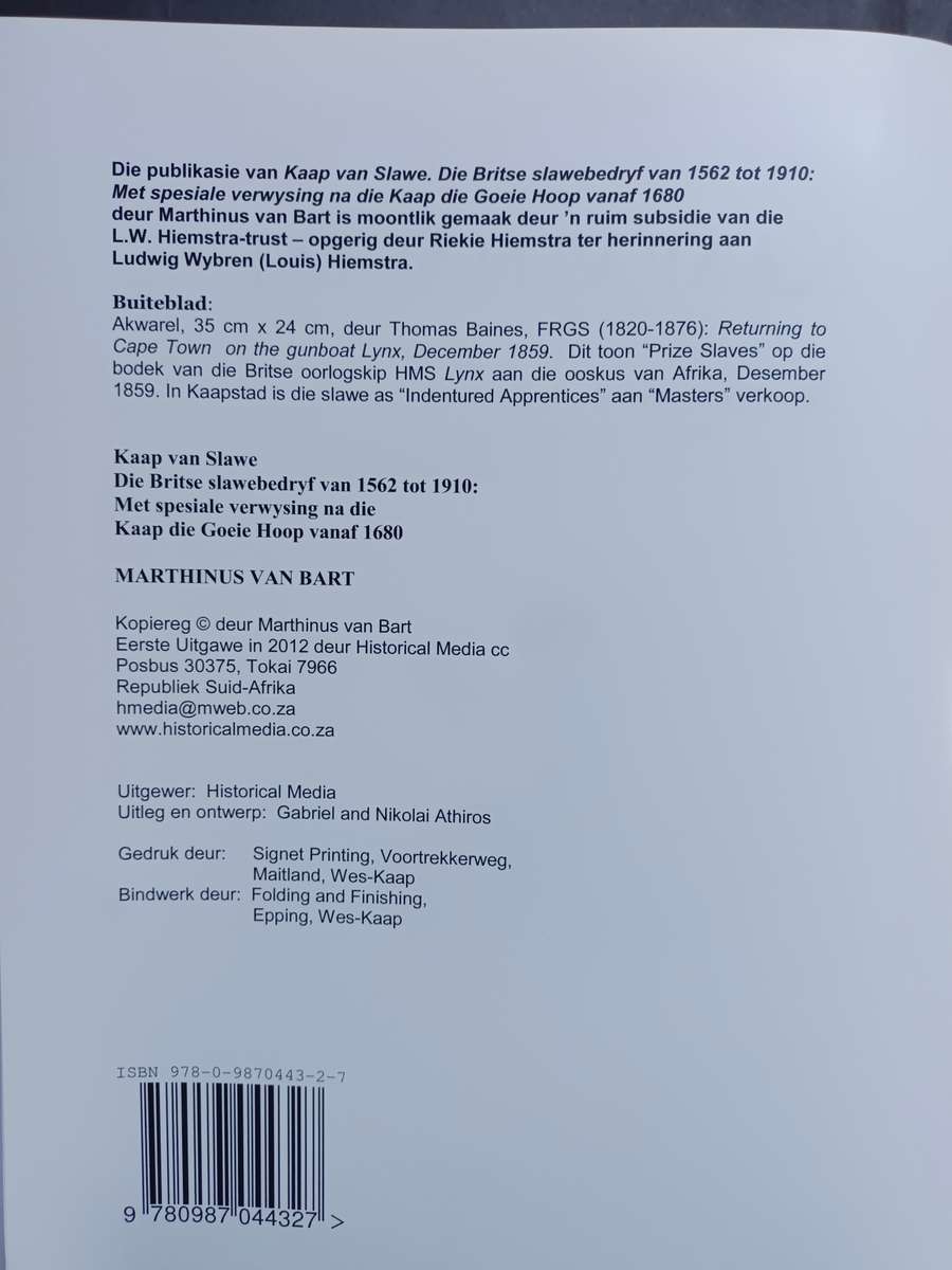 KAAP VAN SLAWE / Marthinus van Bart