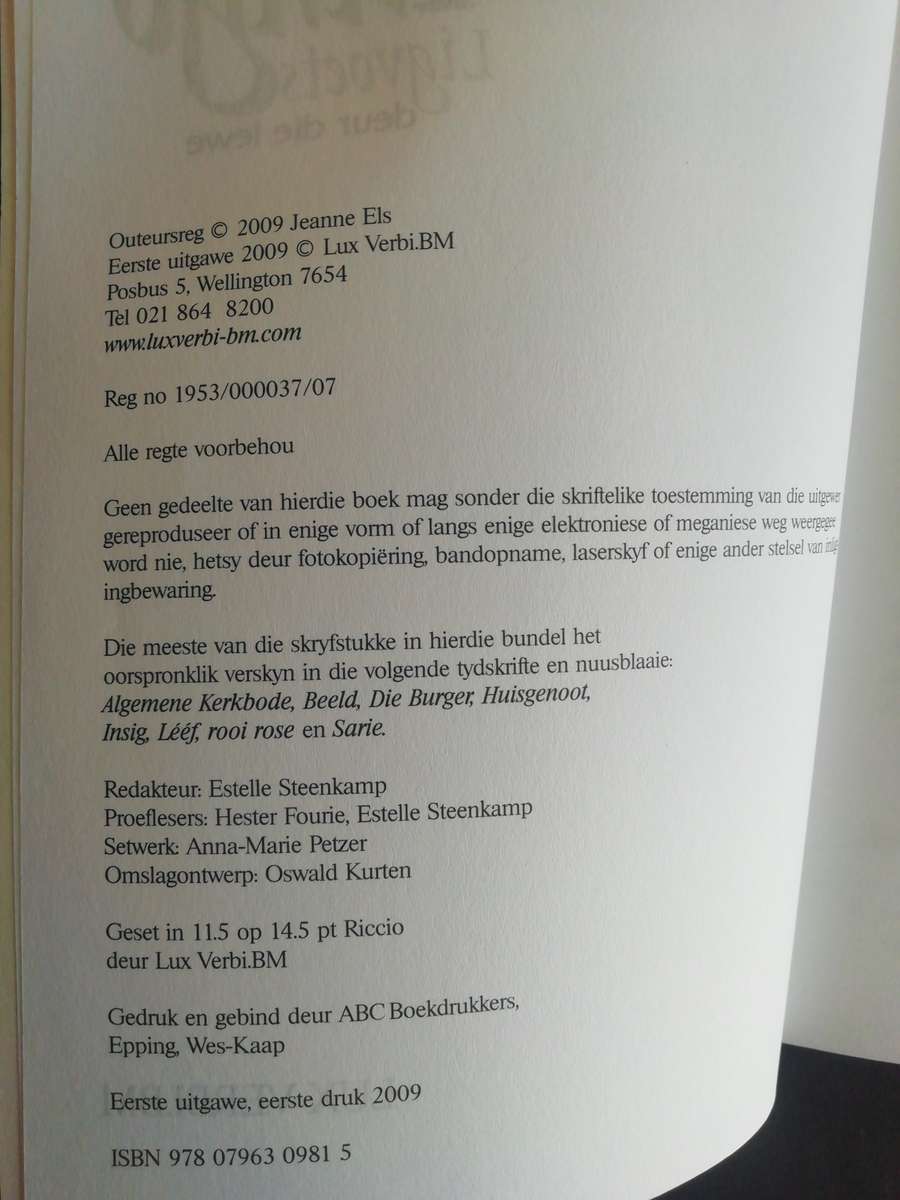 Tango ligvoets deur die lewe/  Jeanne Els