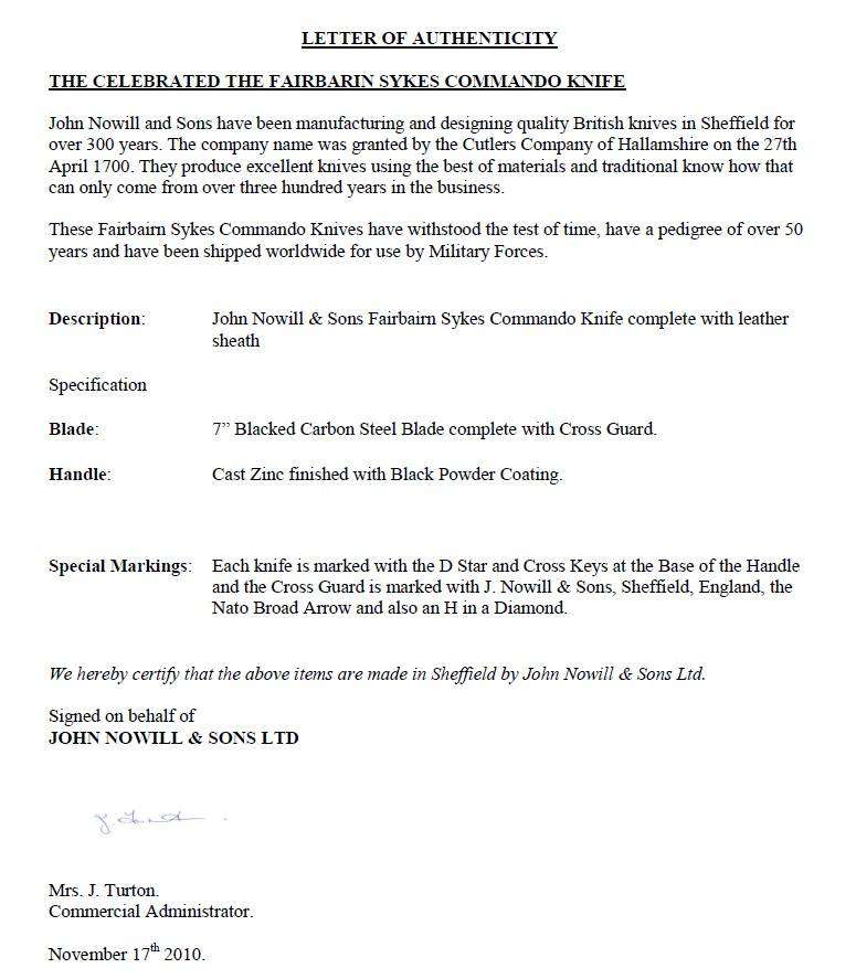 FAIRBAIRN SYKES COMMANDO KNIFE