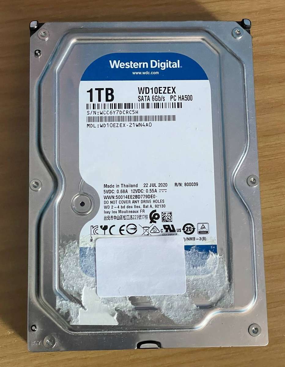 Two 1TB Western Digital Hard Drives