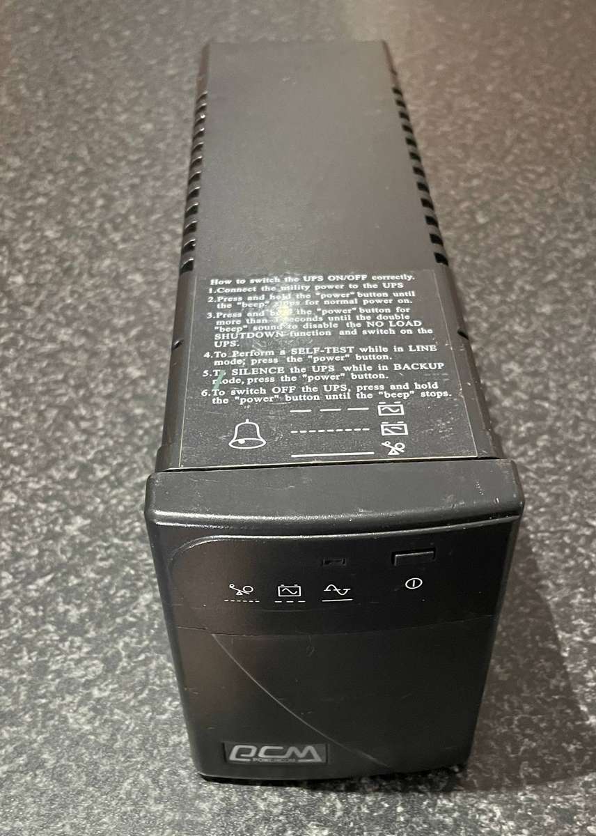 600VA / 360W Powercom (PCM) UPS for spares or repair.