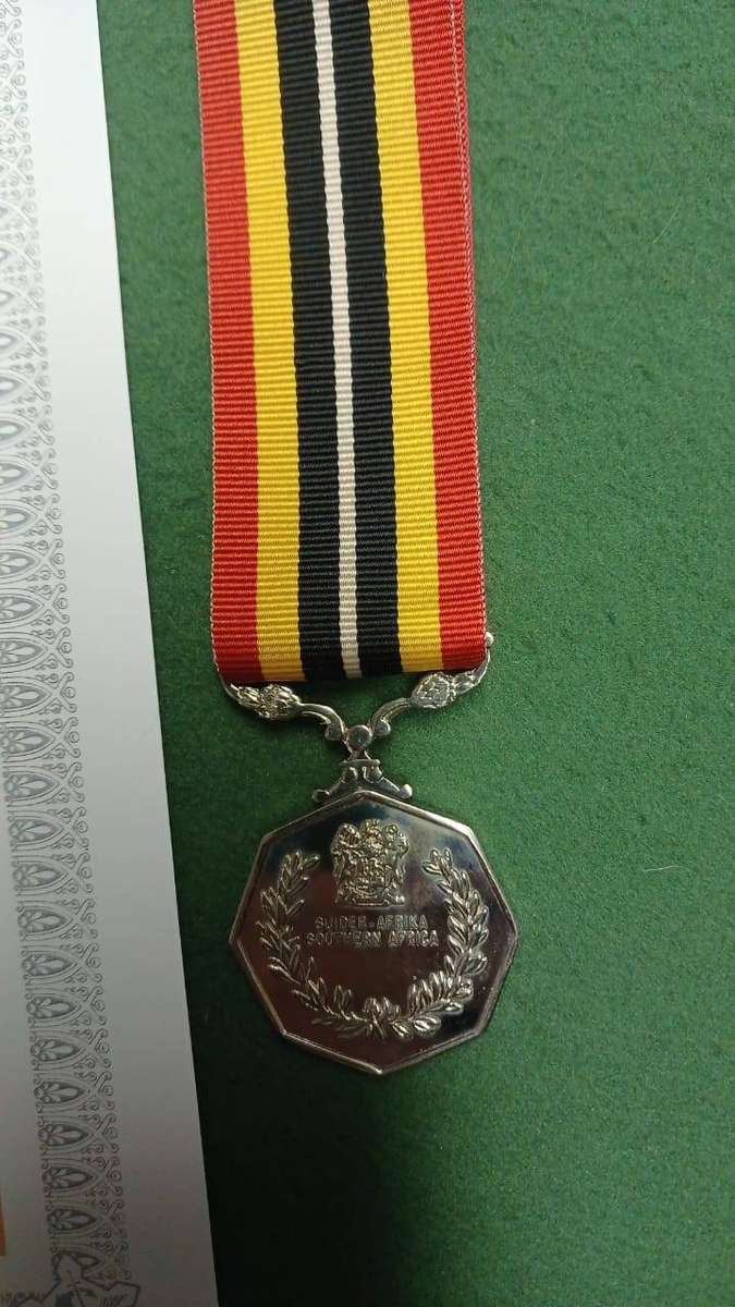 Military Campaign Large Medal and Certificate Cross border signed by Magnus Malan.