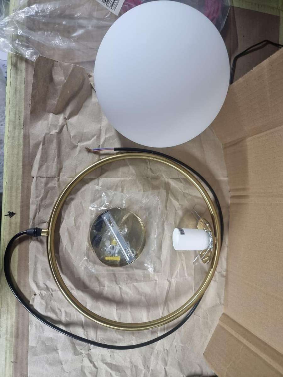 Gold Modern Pendant Light Frosted Glass