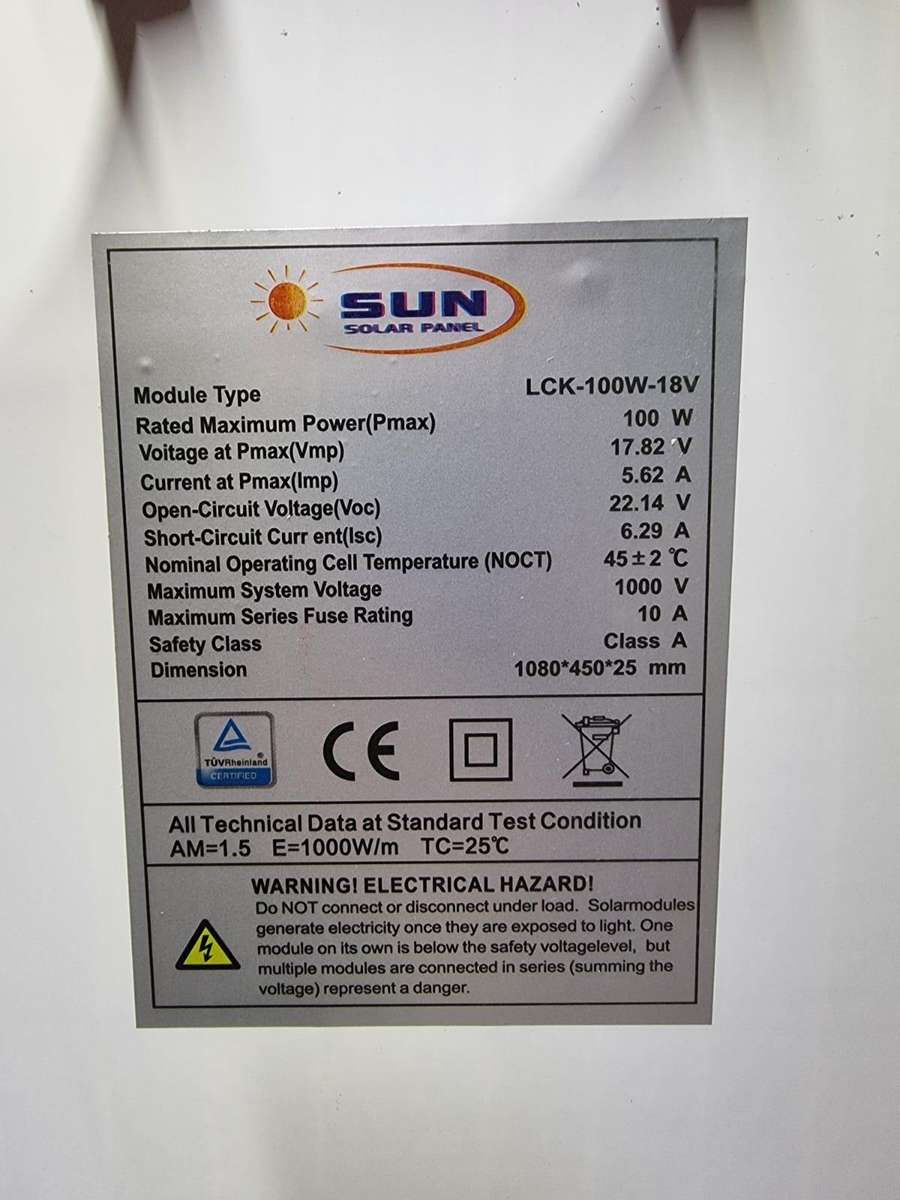 100W / 18V Monocrystalline SUN Solar Panel #4
