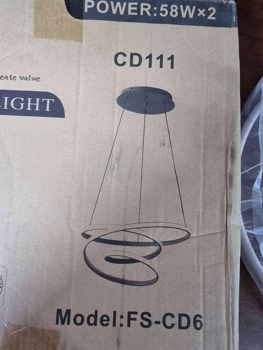 White Acrylic Ribbon Pendant LED Light