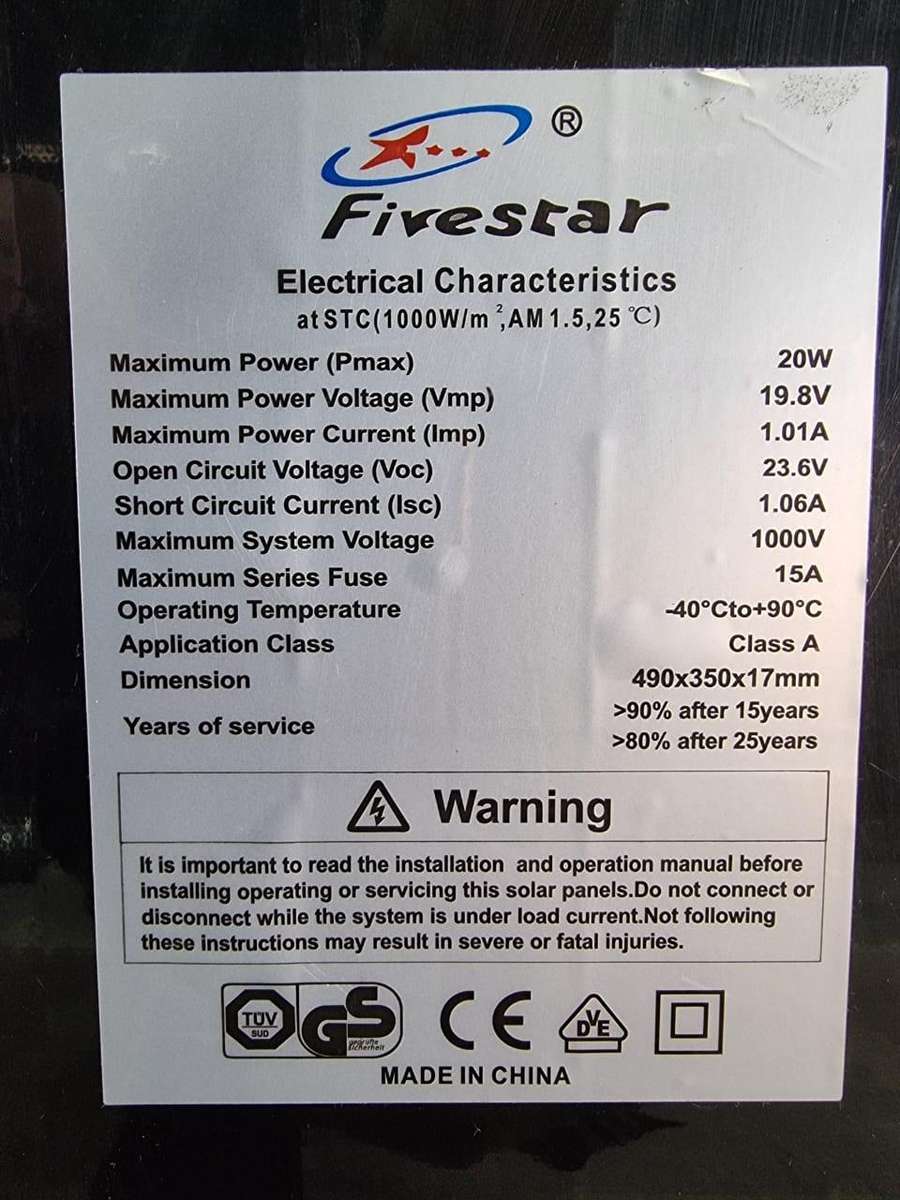 20W / 18V Monocrystalline Solar Panel #7