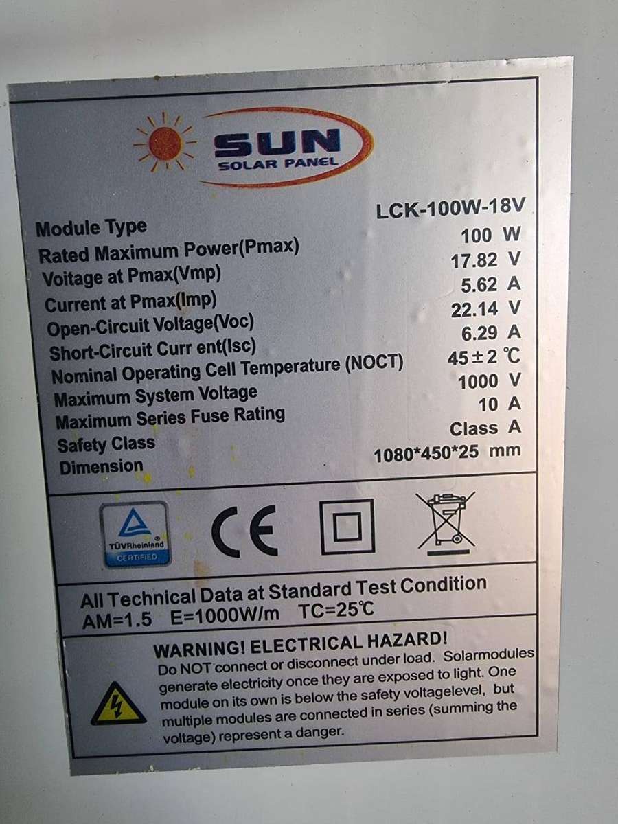 100W / 18V Monocrystalline SUN Solar Panel #17