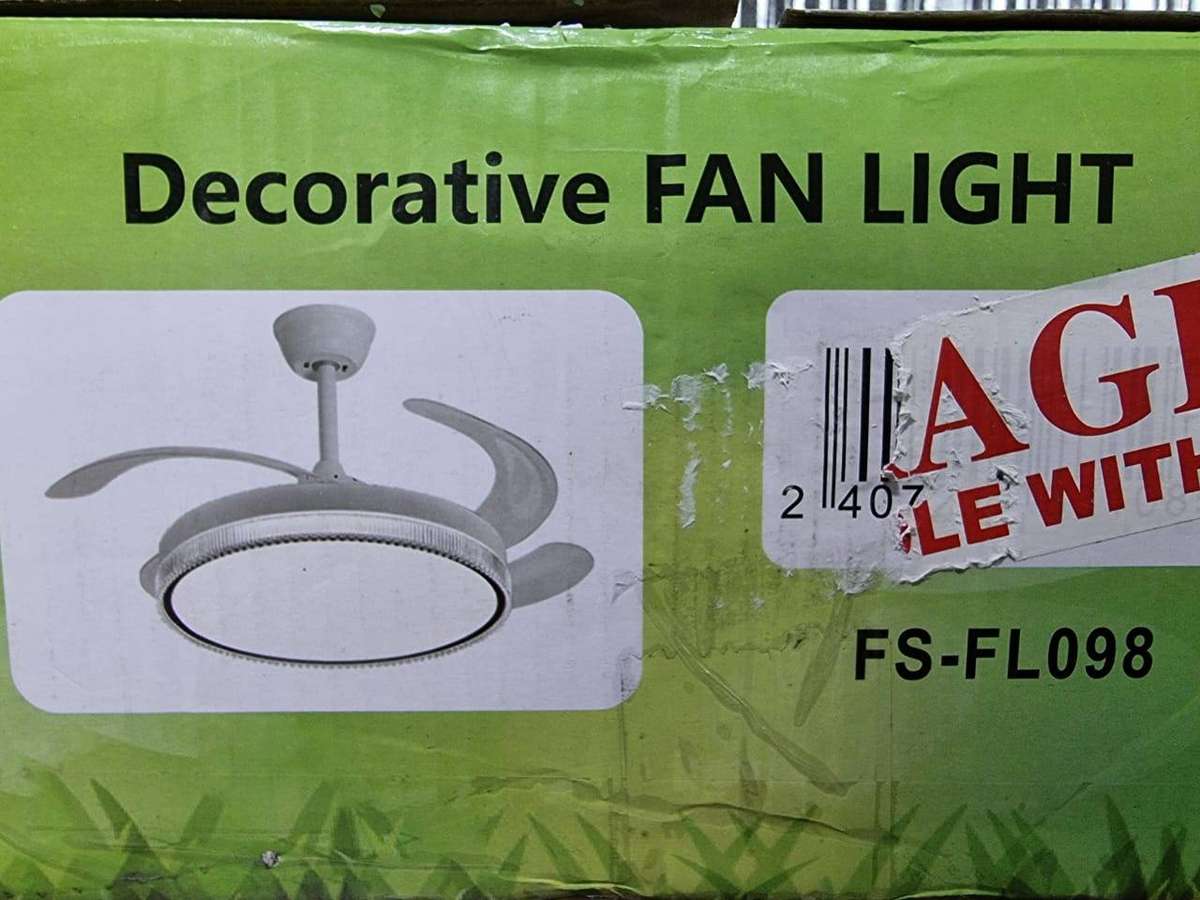 Modern Retractable White Ceiling Fan with Lights 098 #34