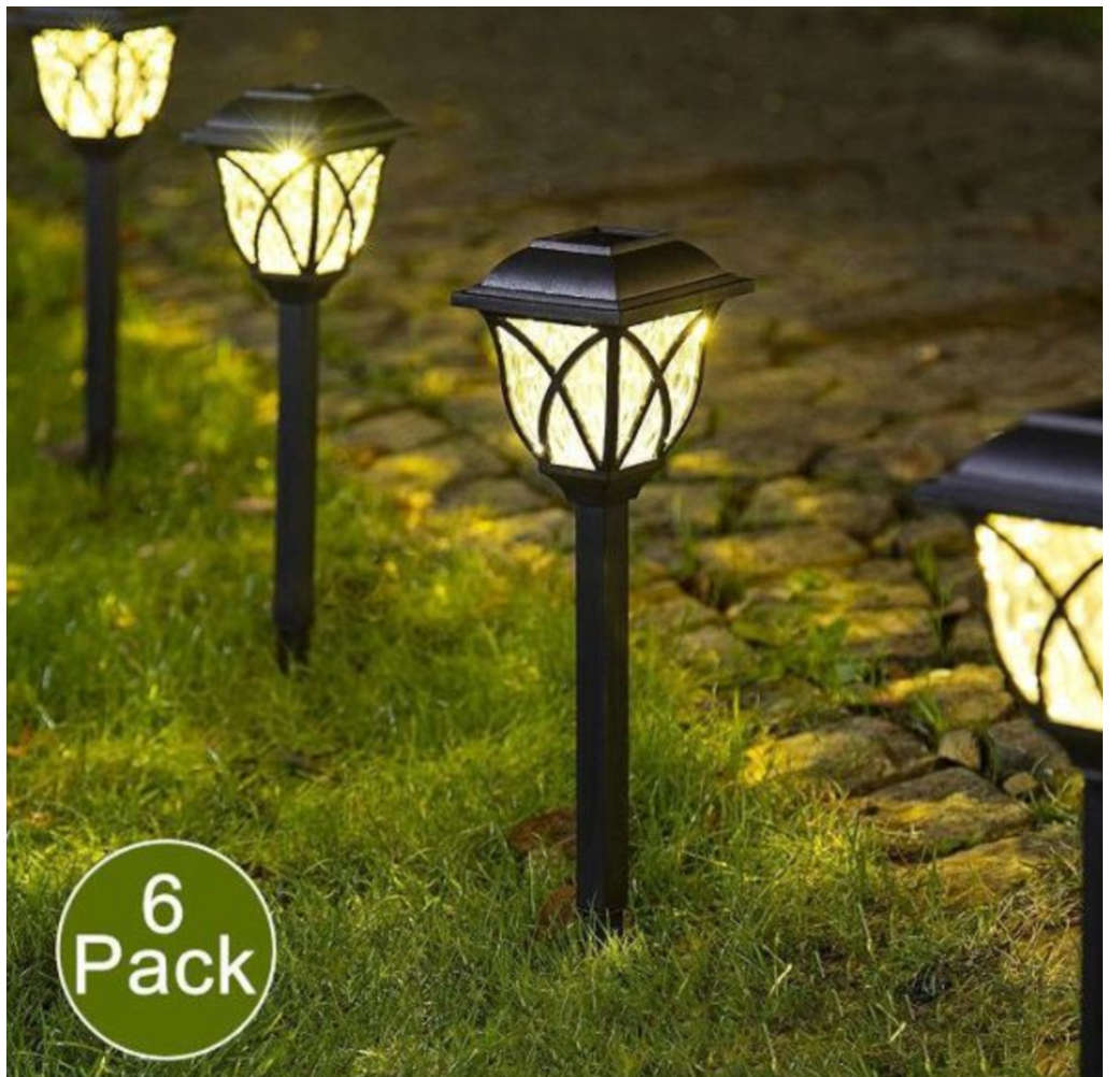 6 Pack - Outdoor Solar Garden Lanterns