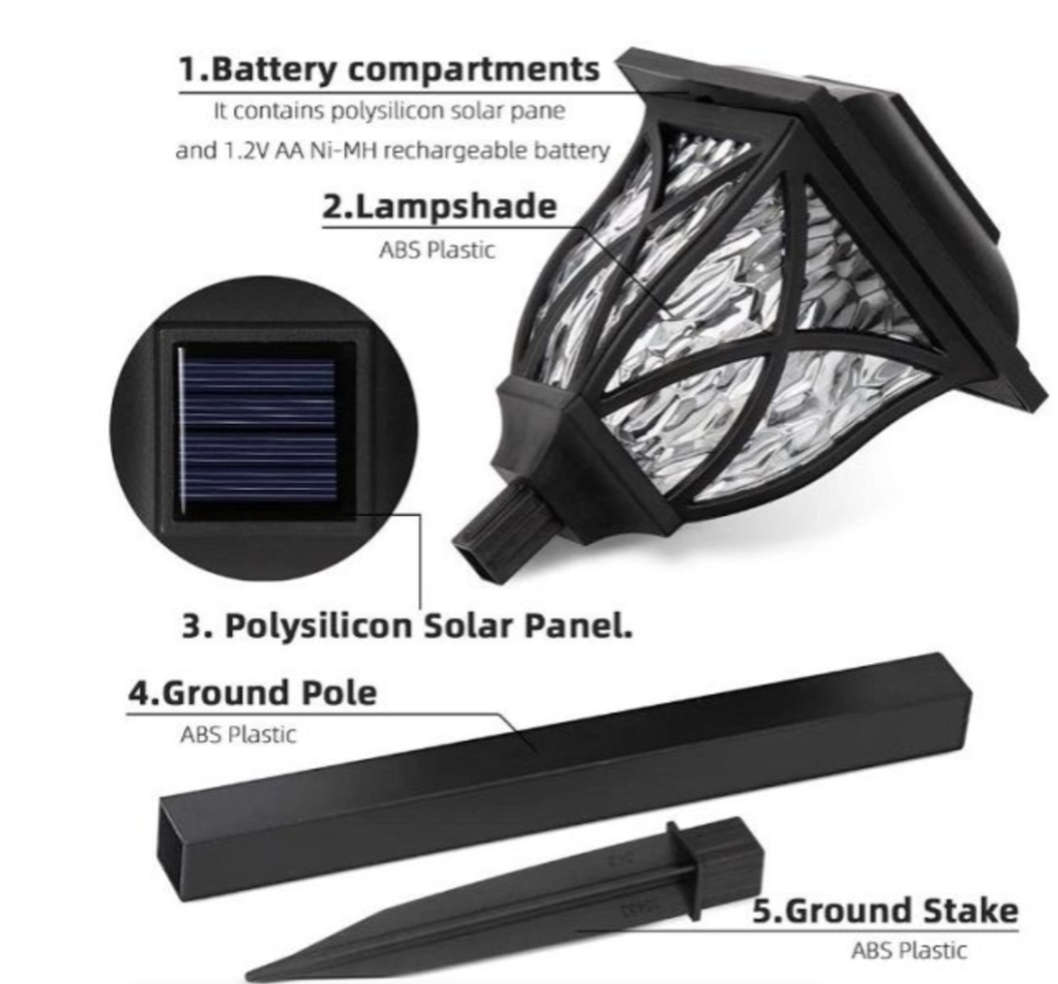 6 Pack - Outdoor Solar Garden Lanterns