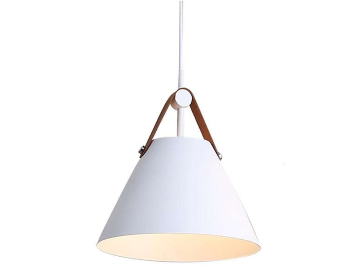 2 Pack - Modern Nordic Leather Strap Pendant Lamp - whitw