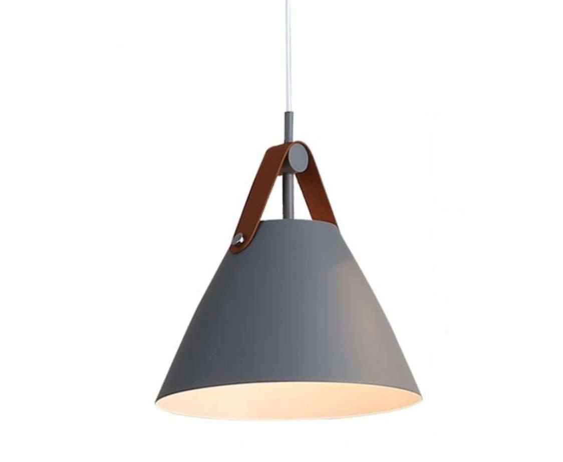 2 Pack - Modern Nordic Leather Strap Pendant Lamp - grey