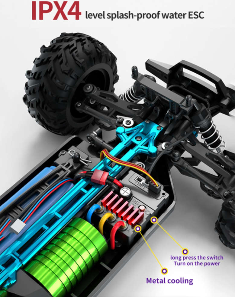 Sweep Pro RC Car - 4WD 1/16 Off Road Truck - Blue