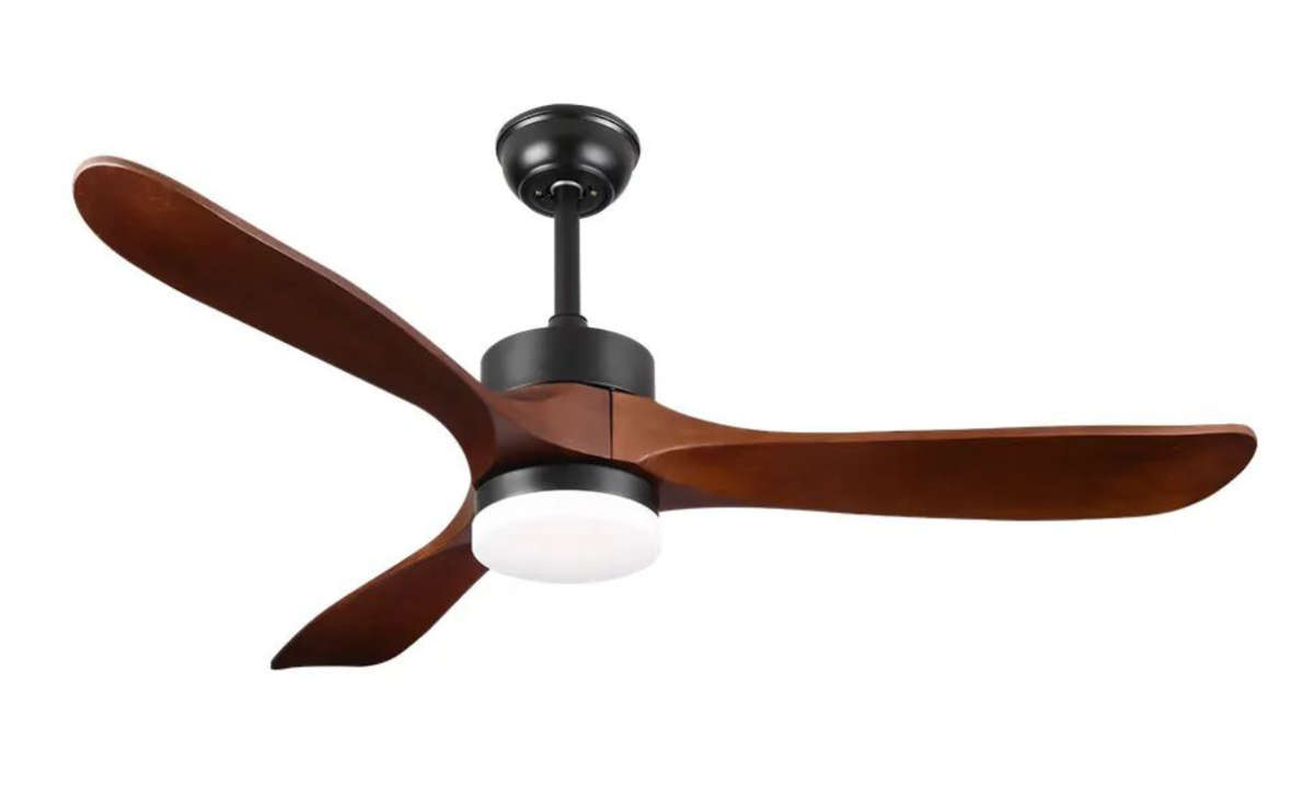 52 Inch Wood Blade & Black Ceiling Fan With Remote Control - WD004 #5