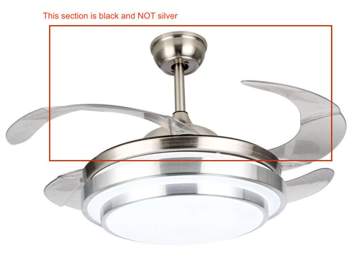 Silver & Black Retractable Ceiling Fan With Remote - Model 074/071 - #13