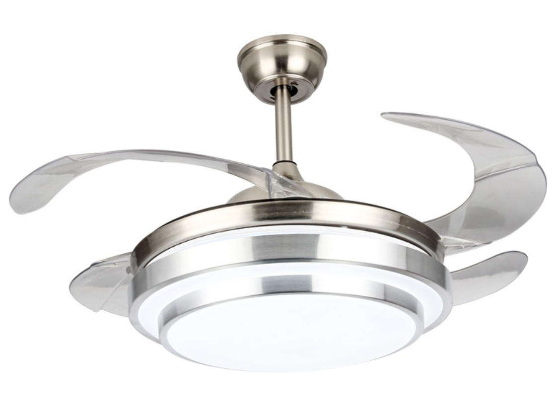 Silver & Black Retractable Ceiling Fan With Remote - Model 074/071 - #13