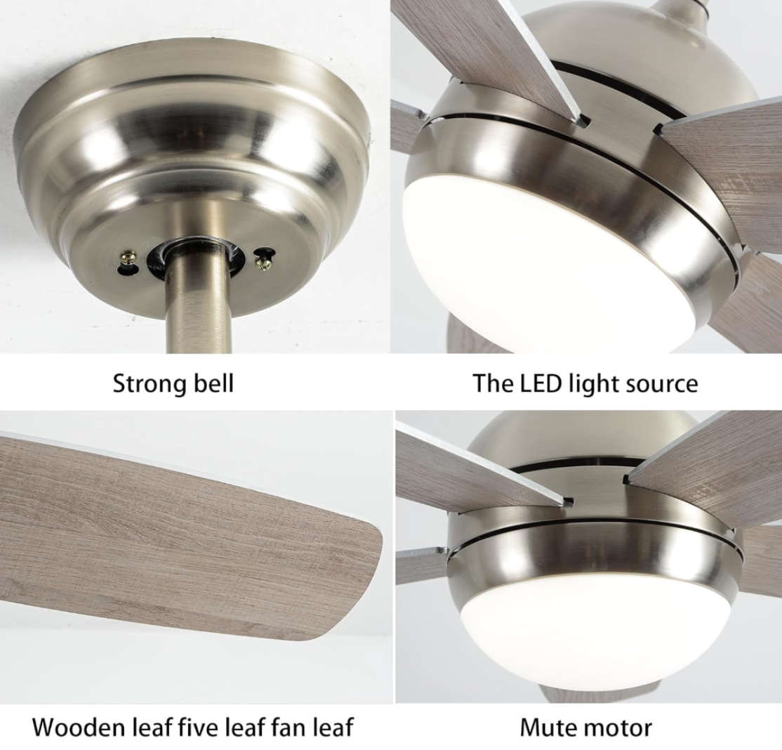 Five Blade LED Ceiling Fan With Interchangeable Colour Blades - 663 #23