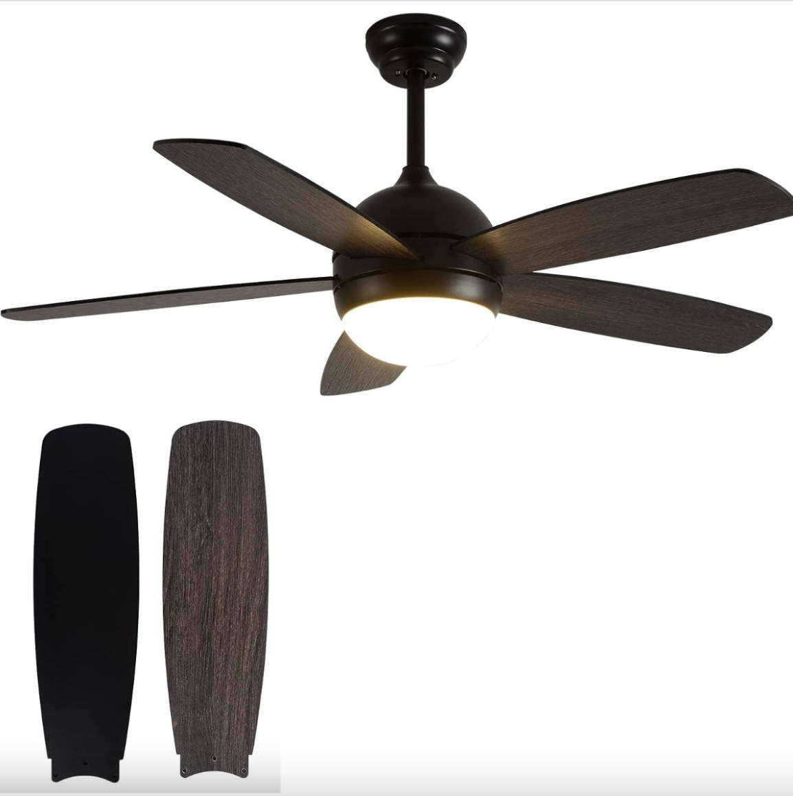 Five Blade LED Ceiling Fan With Interchangeable Colour Blades - 663/662 #40