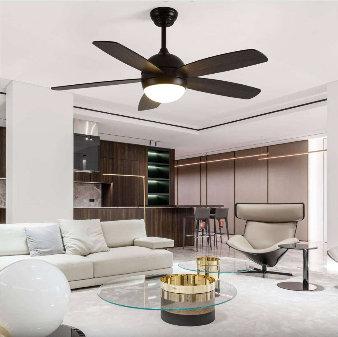 Five Blade LED Ceiling Fan With Interchangeable Colour Blades - 663/662 #40
