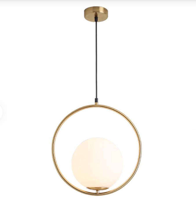 Gold Pendant Light Frost Glass - 6021
