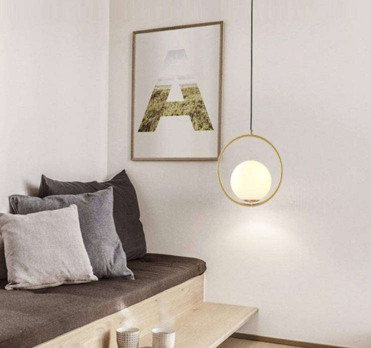 Gold Pendant Light Frost Glass - 6021