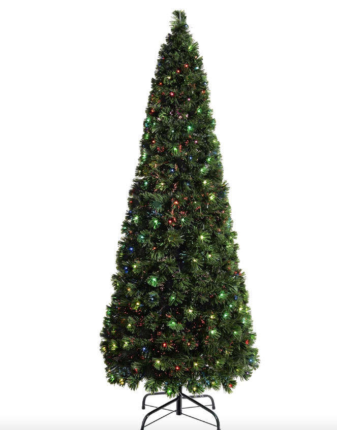 2.1m Christmas Tree With Built-In LED Red/blue/green Lights And Fiber Optics #9