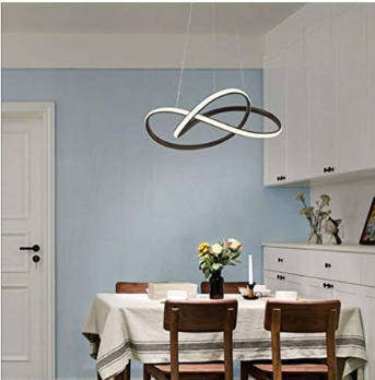 Black Acrylic Ribbon Pendant LED Light