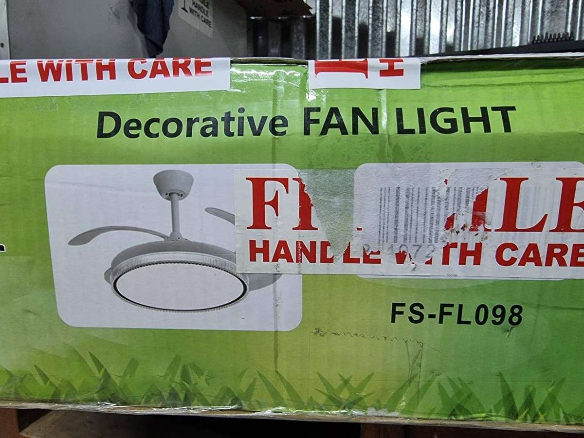 Modern Retractable White Ceiling Fan with Lights 098 #50