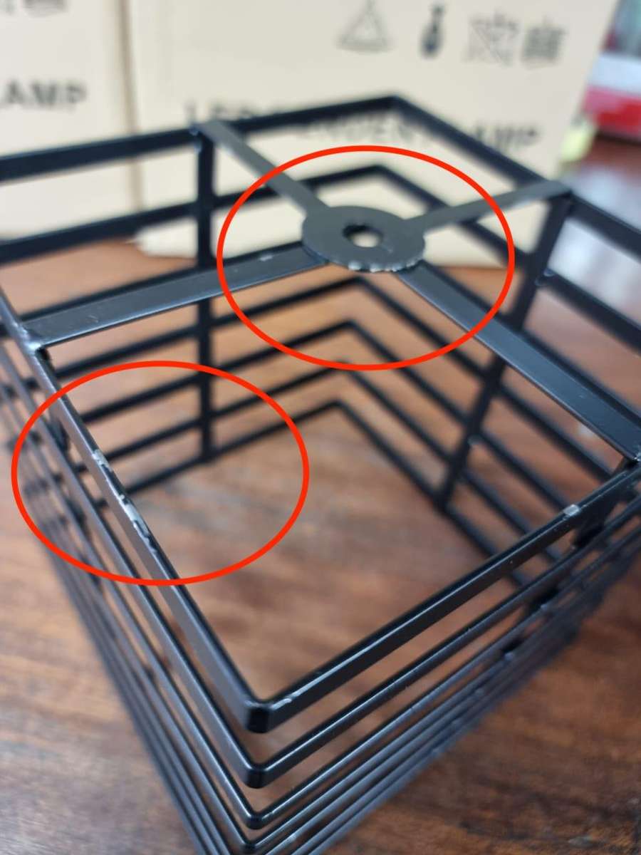 2 Pack - Metal cage Pendant Light fitting - Black