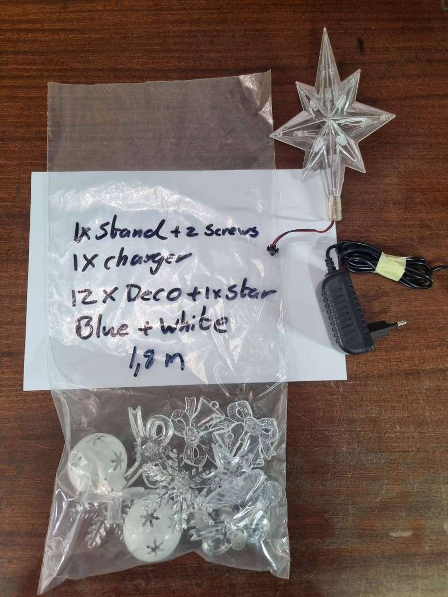 1.8m Christmas Tree With Built-In LED Lights And Fiber Optics