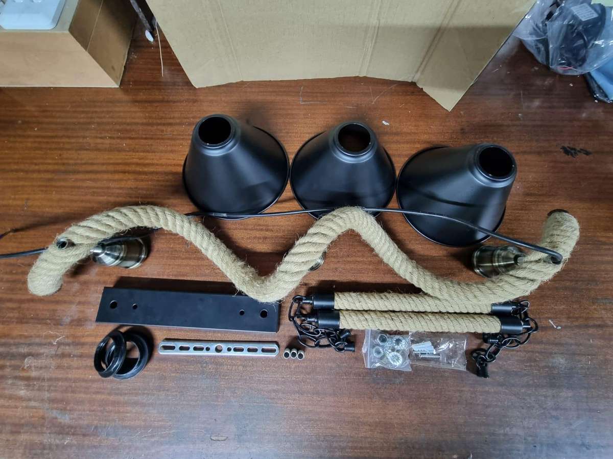 Vintage Wave Style Rope Pendant Light #2