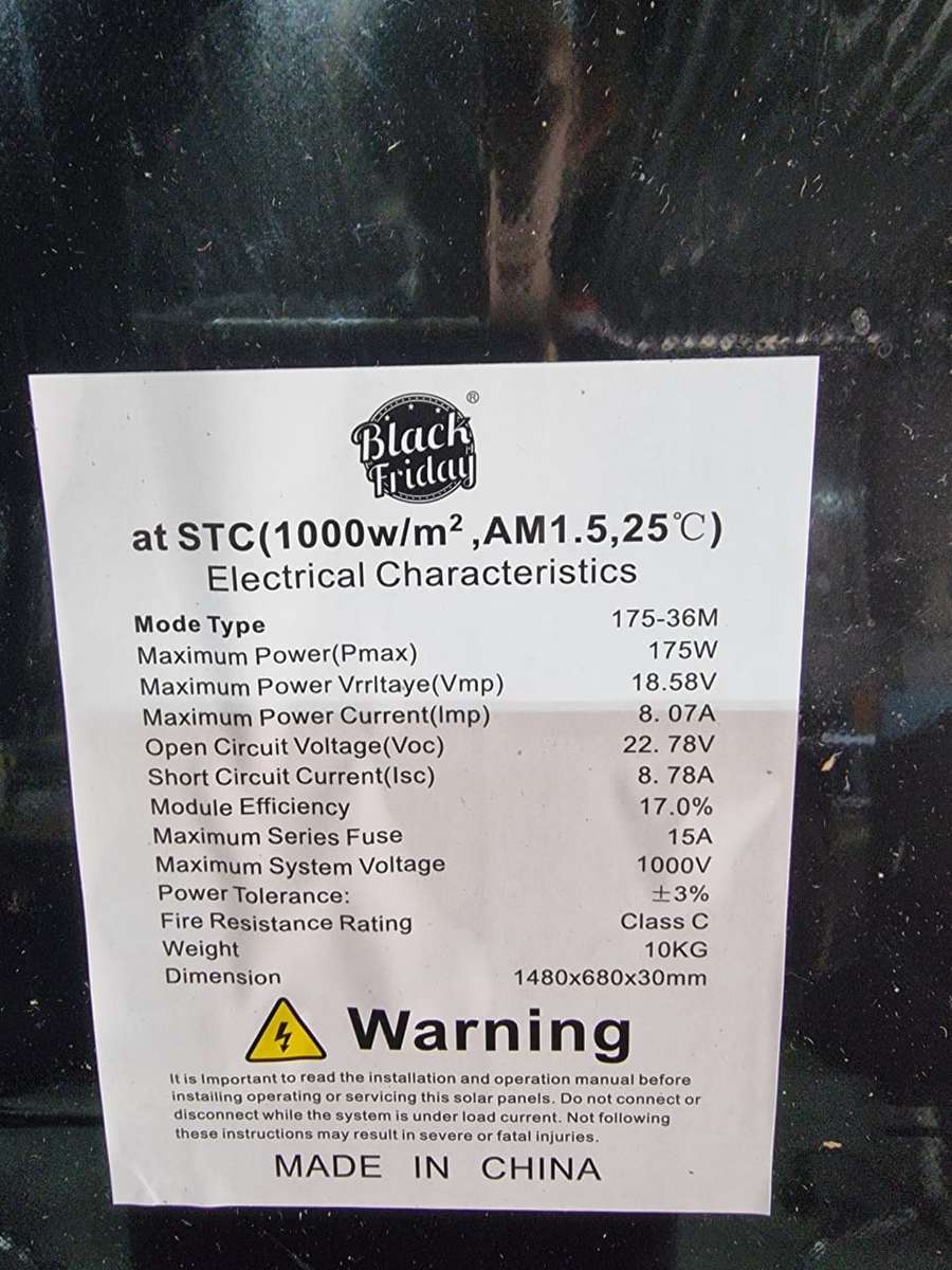 175W / 18V Monocrystalline Solar Panel #2