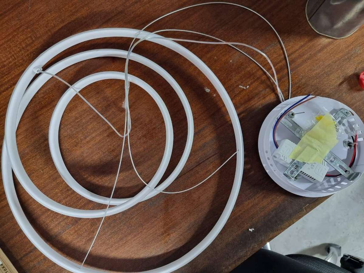 White Acrylic Ribbon Pendant LED Light