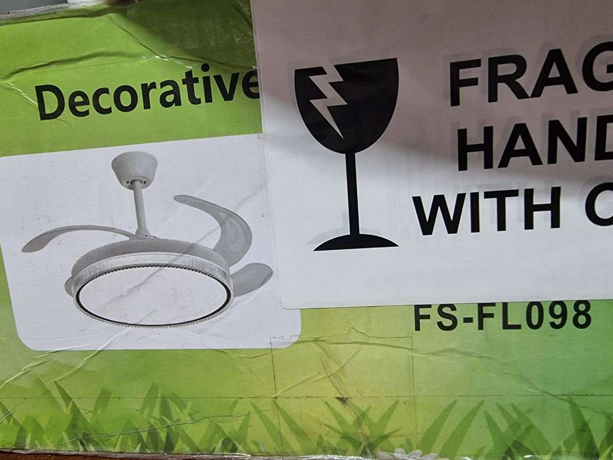 Modern Retractable White Ceiling Fan with Lights 098 #49