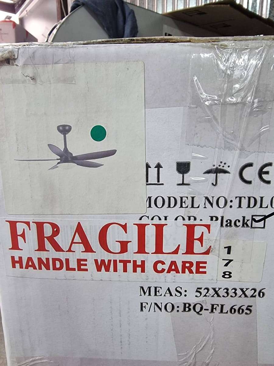 Five Blade LED Ceiling Fan with Remote Control 665 - Black #53